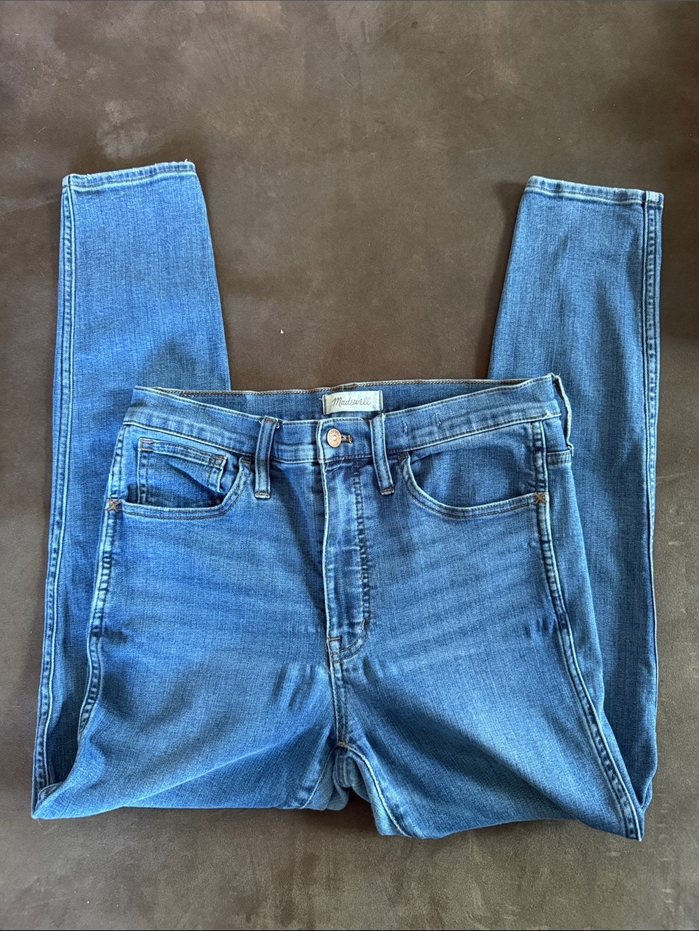 Madewell Medium Blue 10" high rise Skinny Jeans Sz 30